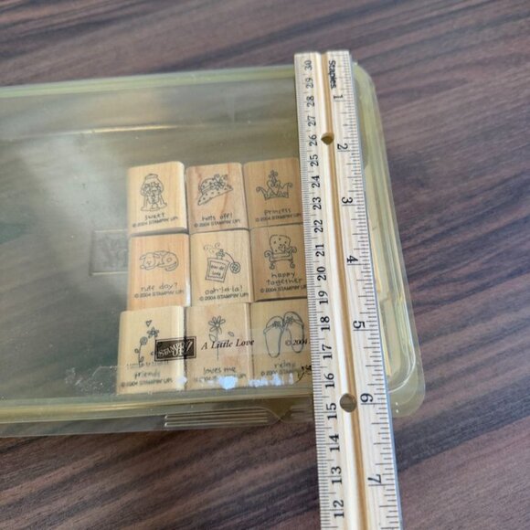 Stampin Up! A Little Love Rubber Stamp Set Of 12 Wood-Mounted Crafting Supplies - Picture 12 of 12